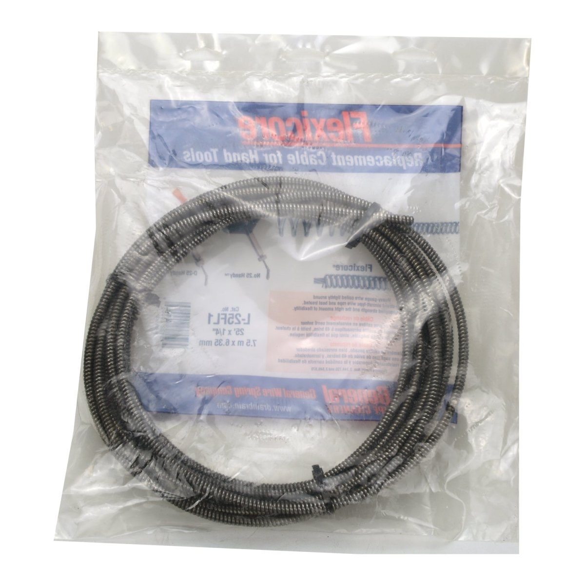 General Pipe Cleaners L - 25FL1 25ft. x 1/4in. Refill Snake 3318H - Monument Masters