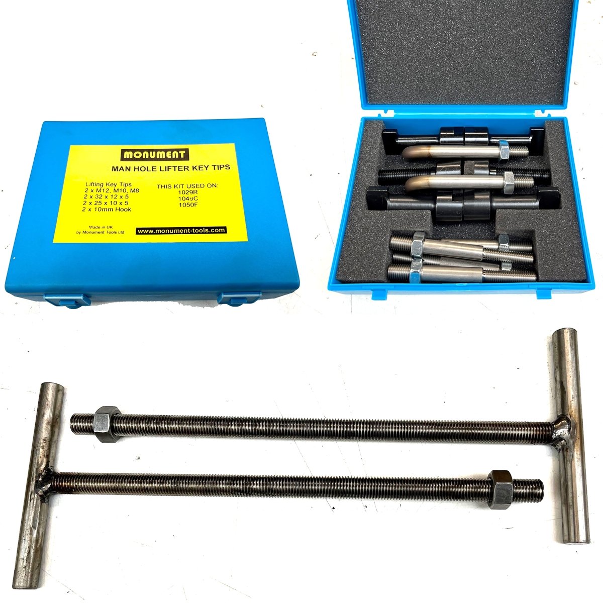 Monument Cover Lifting Set c/w Handle and 6 sets of tips 1029R - Monument Masters